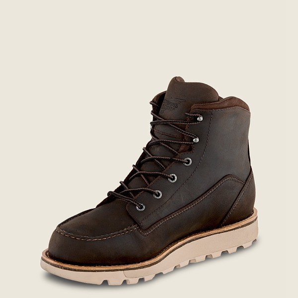 Red Wing Work Boots Mens Dark Brown - Traction Tred Lite - 6-inch Waterproof Soft Toe - 8256903-YI